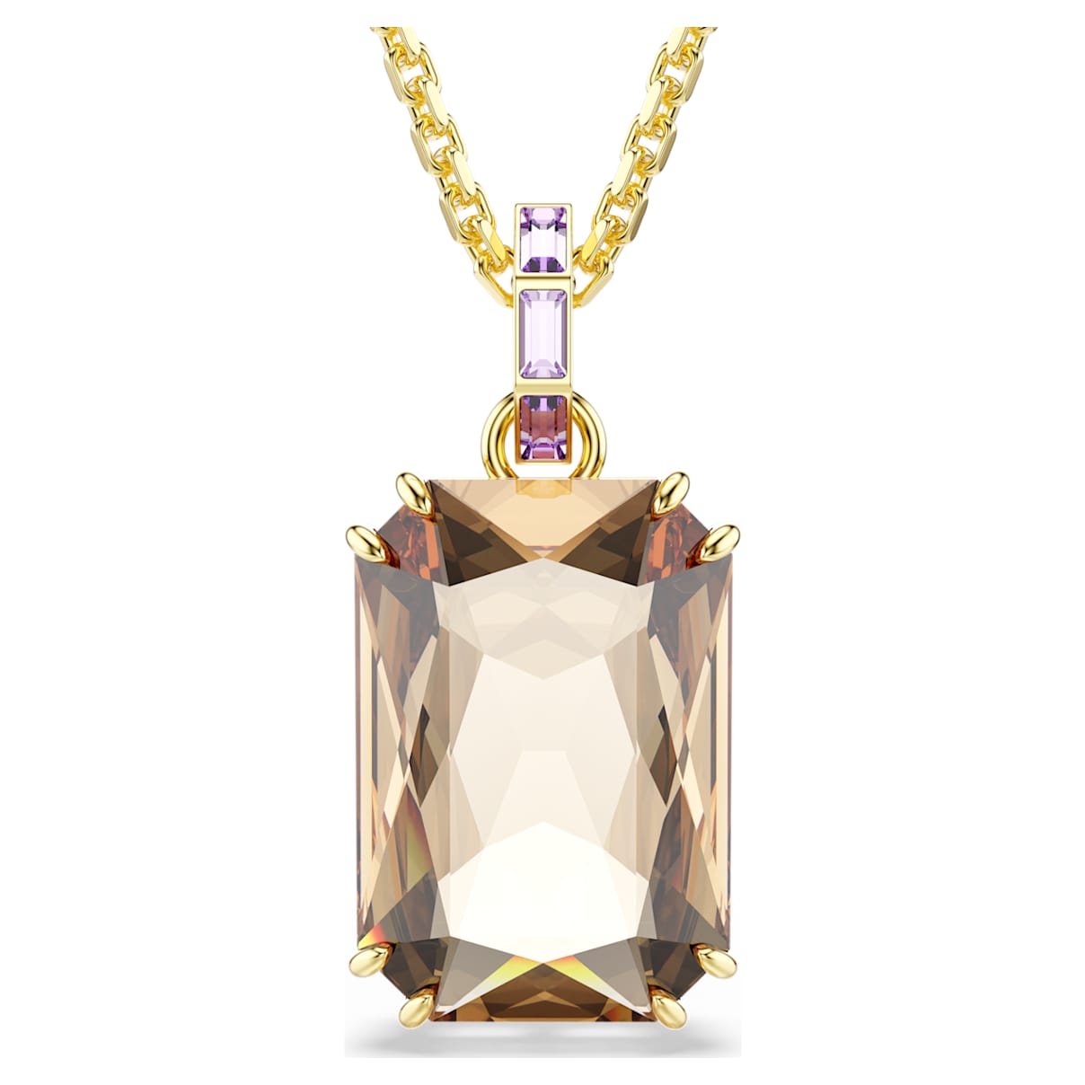 

Millenia pendant, Octagon cut, Caramel, Gold-tone plated
