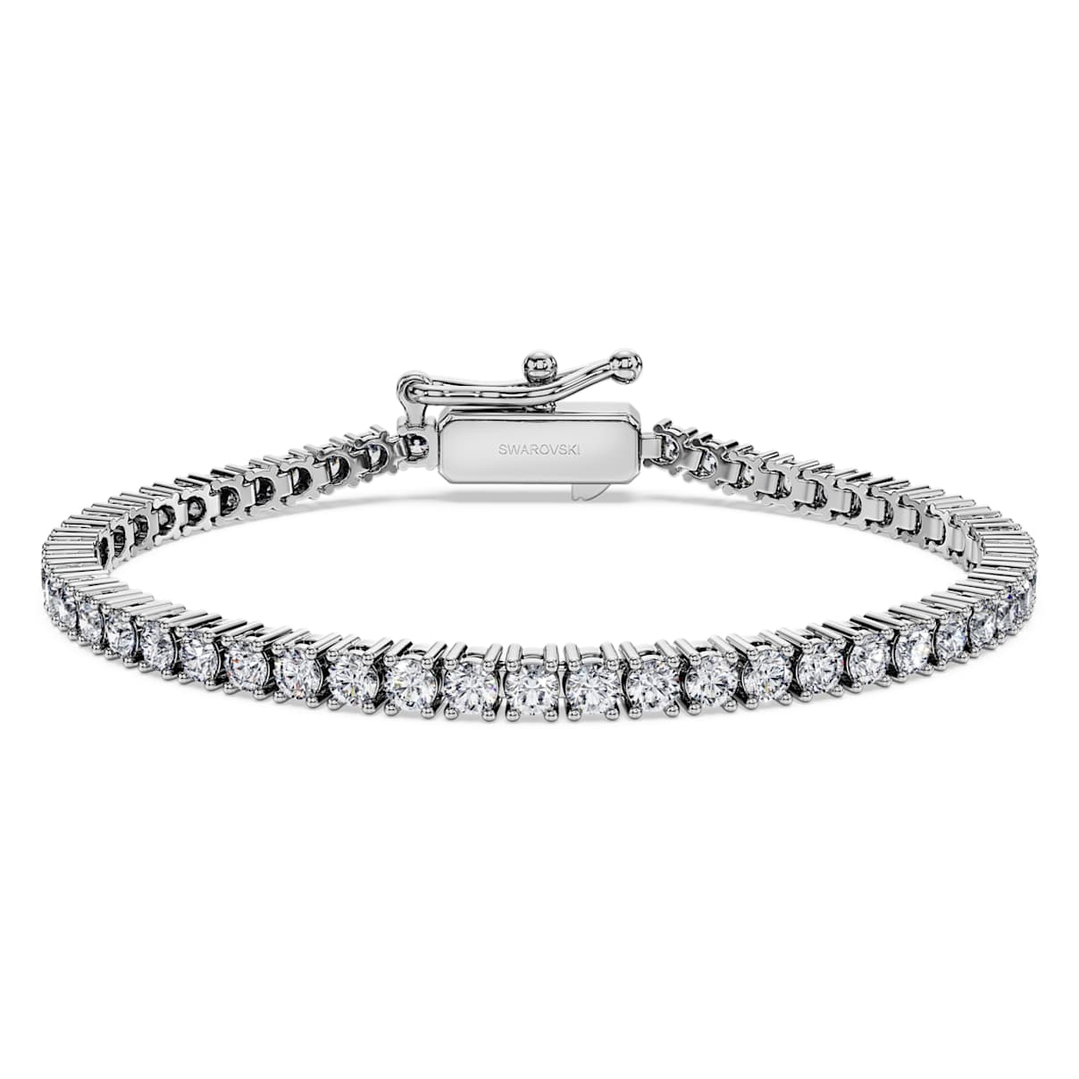 Bracelet Tennis Eternity, Diamants de synthèse 3 ct tw, Forme ronde, Or blanc 18 carats