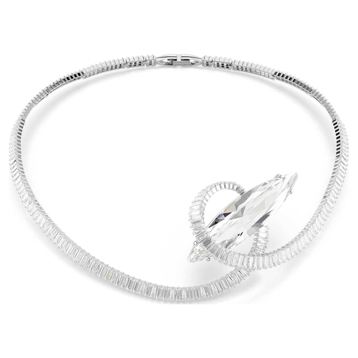 

Matrix choker, Baguette cut, White, Rhodium plated