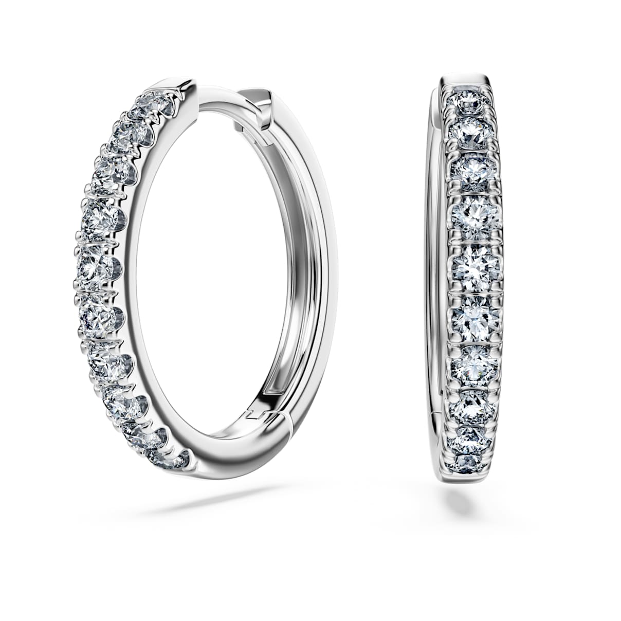 Anneaux d'oreilles Eternity, Diamants de synthèse 0,5 ct tw, Forme ronde, Argent sterling