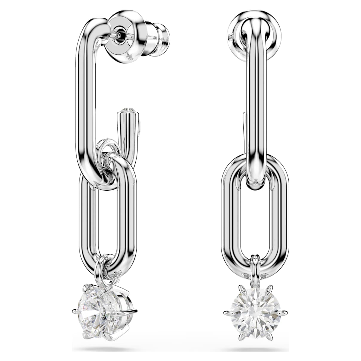

Constella drop earrings, Round cut, White, Rhodium plated