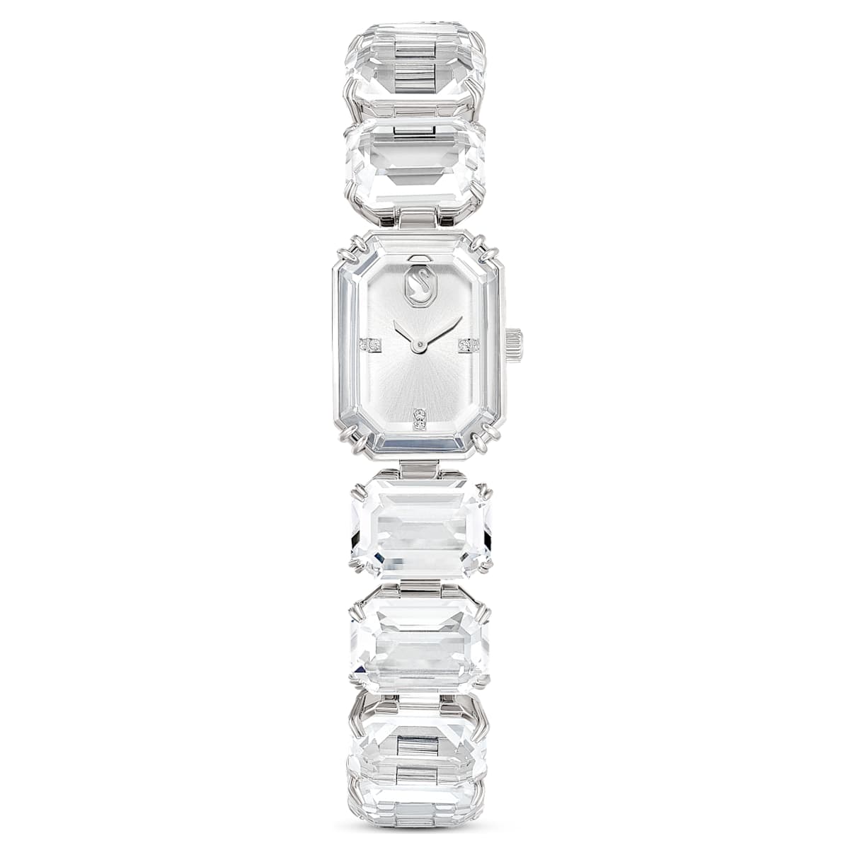 

Watch, Octagon cut bracelet, White, Stainless steel