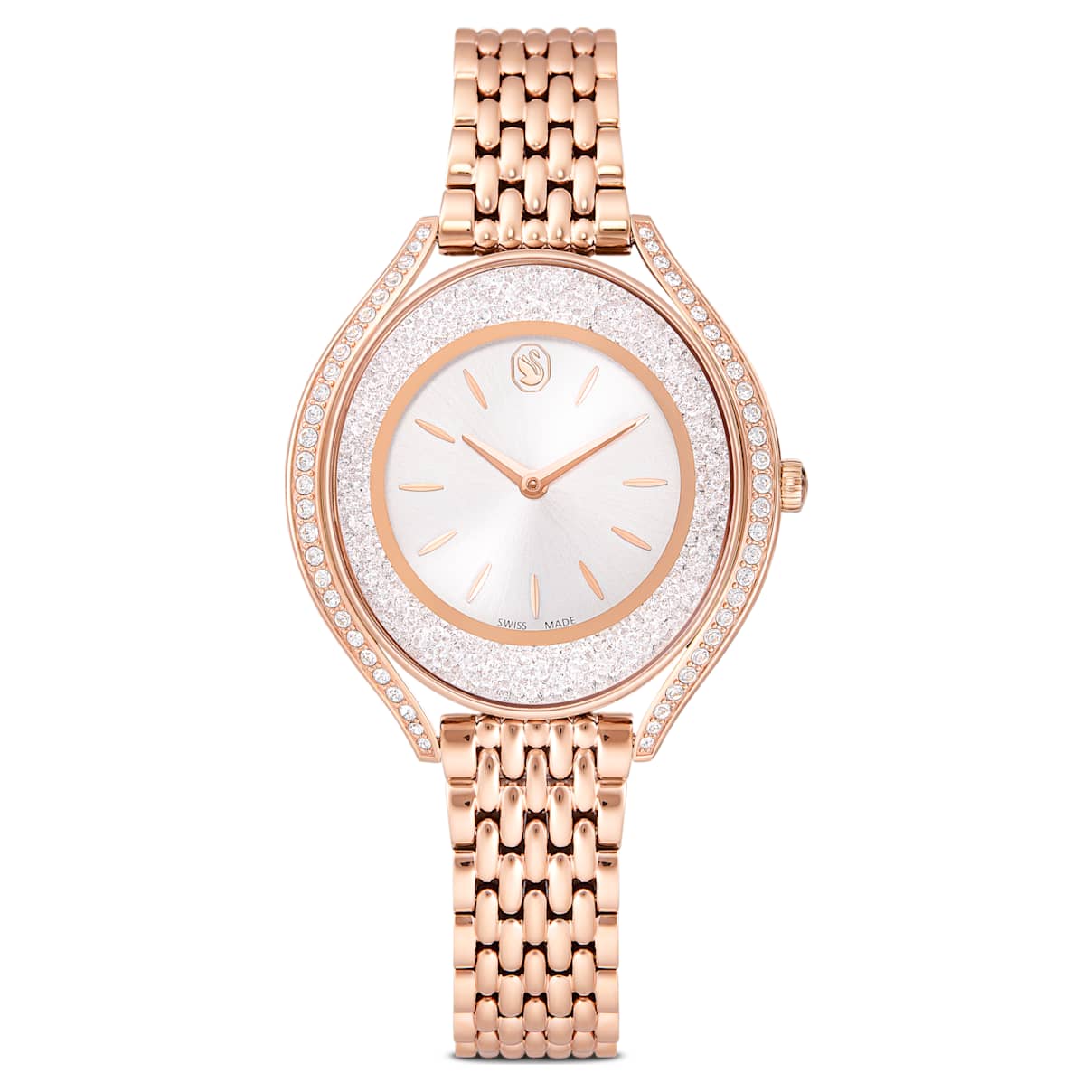 Orologio Crystalline aura, Fabbricato in Svizzera, Bracciale di metallo, Tono oro rosa, Finitura in tono oro rosa OS