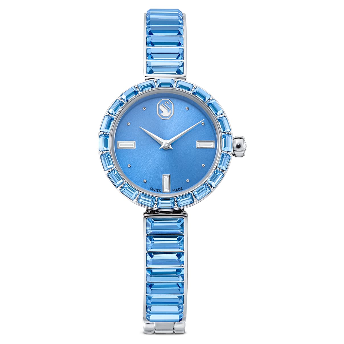 Orologio Matrix bangle, Fabbricato in Svizzera, Bracciale in cristallo, Blu, Acciaio inossidabile OS