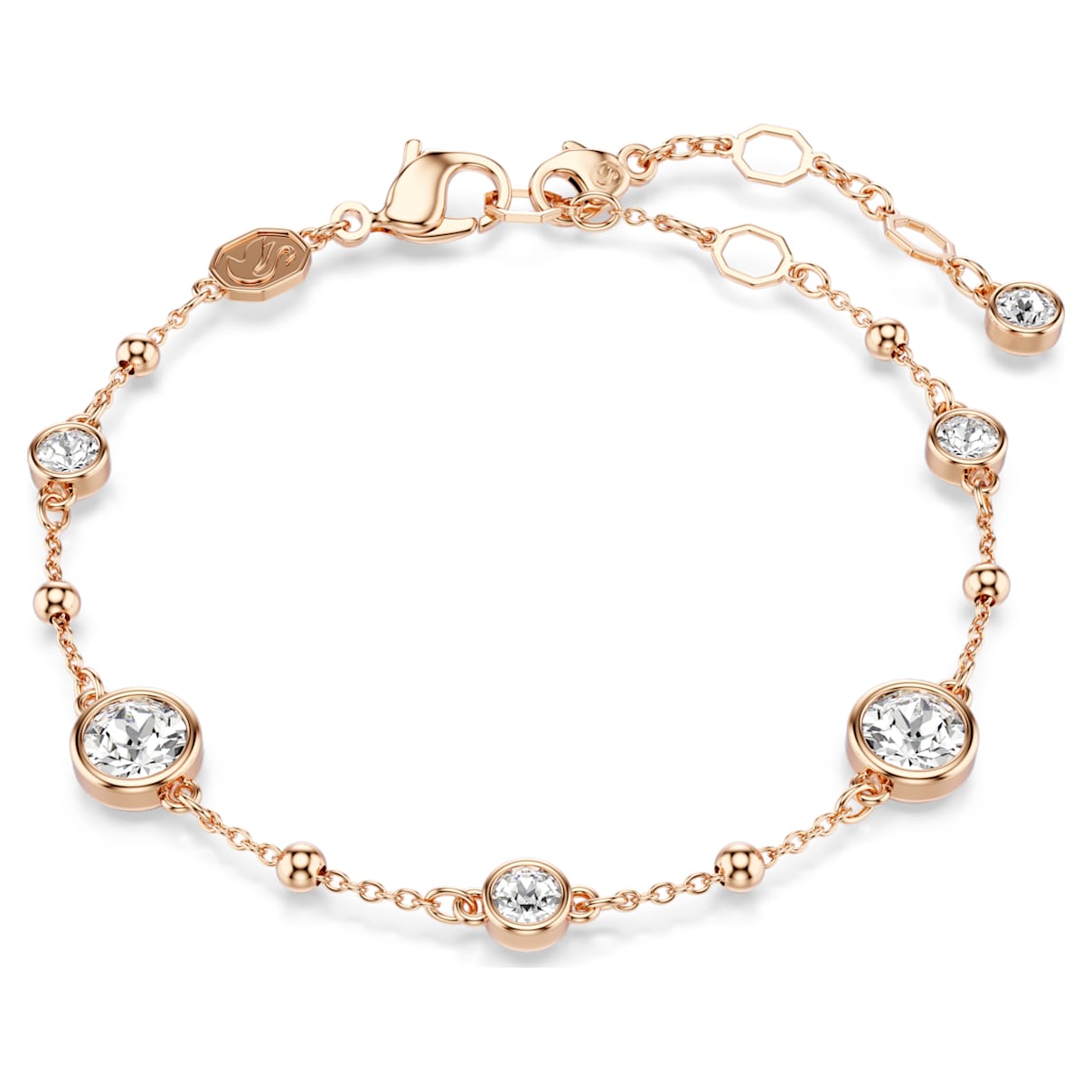 

Imber bracelet, Round cut, White, Rose gold-tone plated