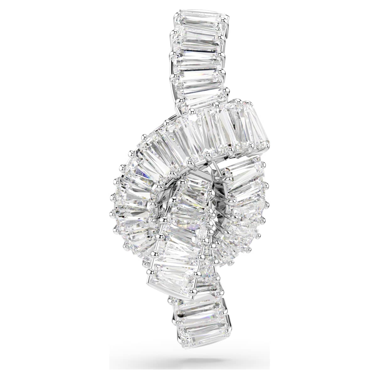 

Matrix tack pin, Baguette cut, Knot, White, Rhodium plated
