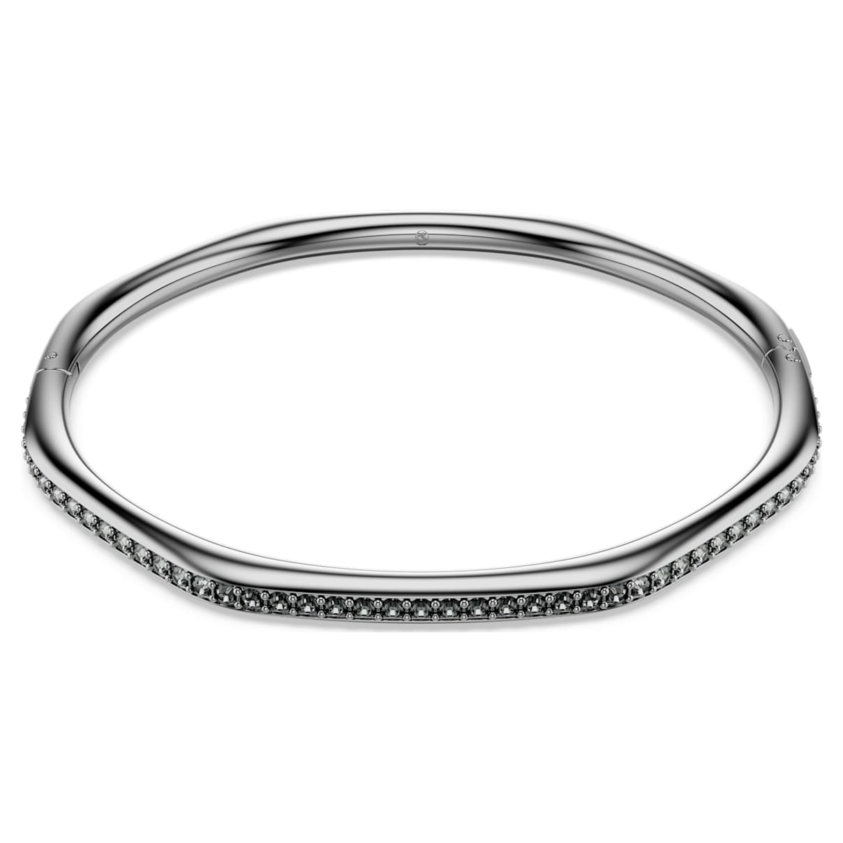 

Bracciale rigido Dextera, Forma ottagonale, Taglio Round, Bianco, Placcato rutenio