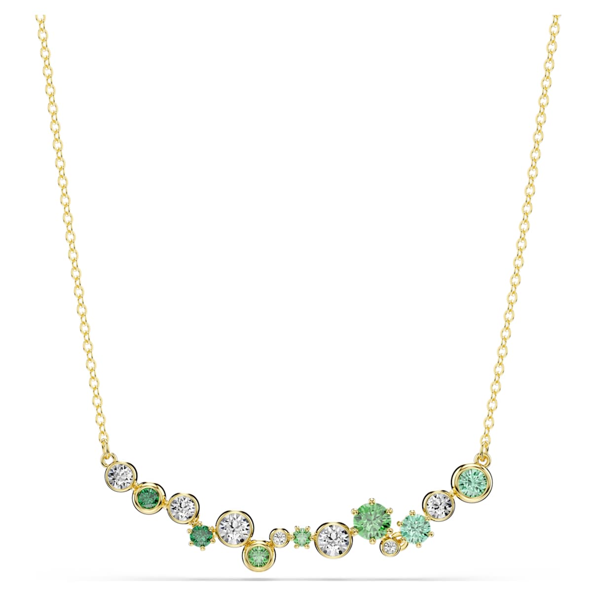 

Constella necklace, Mixed cuts, Green, Gold-tone plated