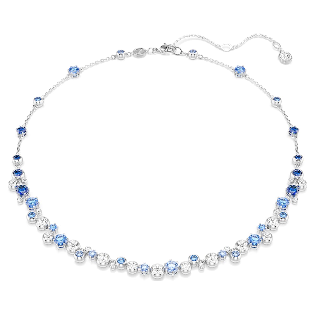 

Constella Halskette, Verschiedene Schliffe, Blau, Rhodiniert