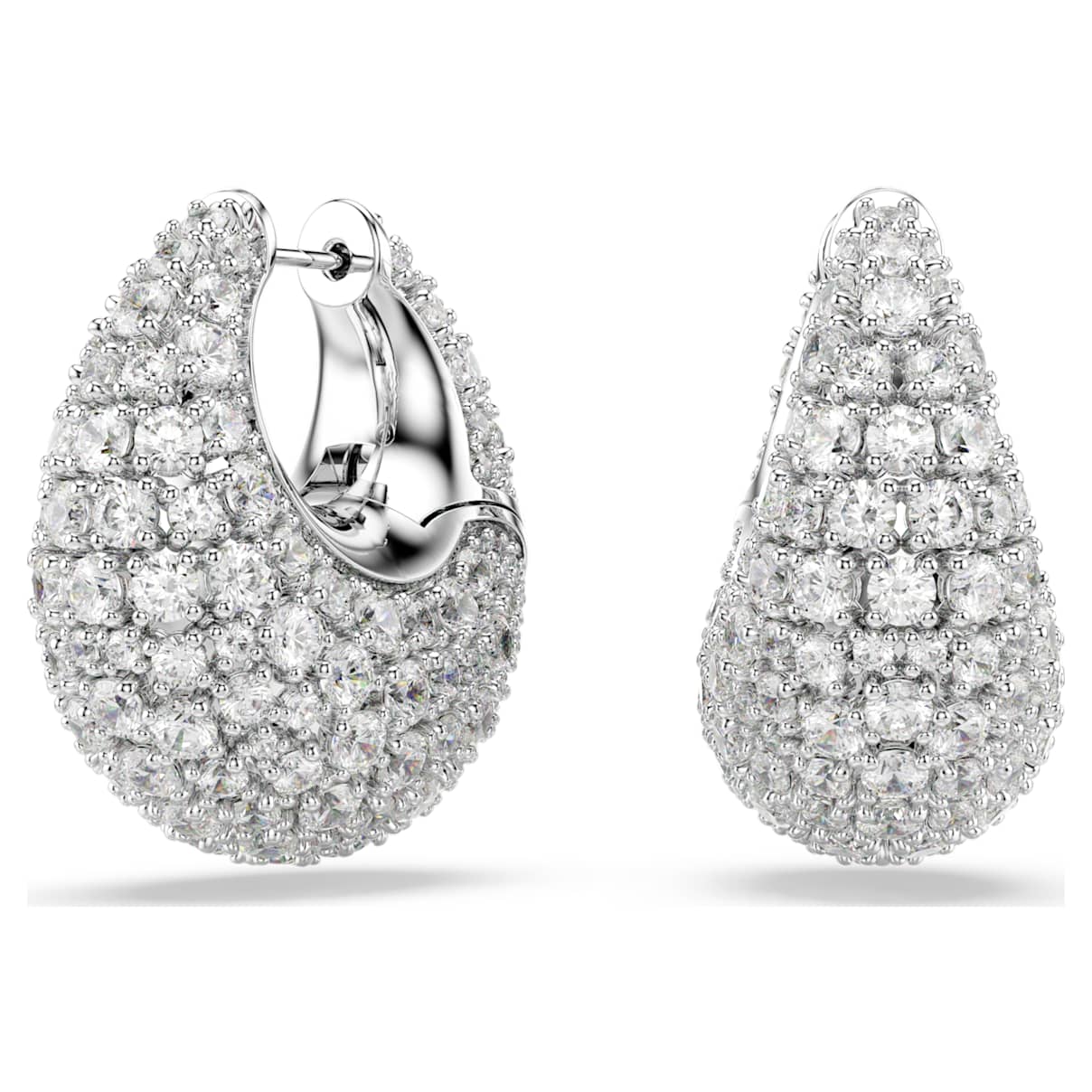 

Sublima earrings, Larges, White, Rhodium plated