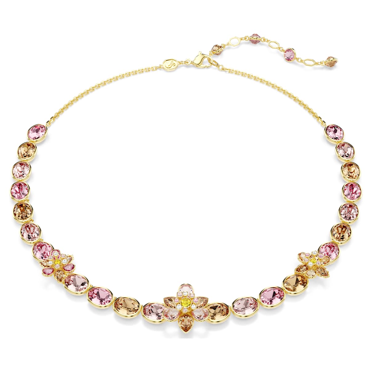 Idyllia Halskette, Verschiedene Schliffe, Blume, Mehrfarbig, 18K Goldbeschichtet Unisex OS
