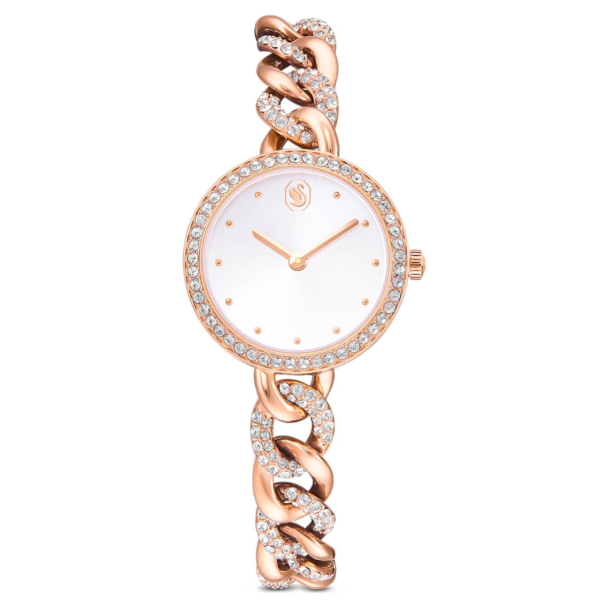 Orologio Cocktail round, Bracciale di metallo, Tono dorato, Finitura in tono oro rosa OS