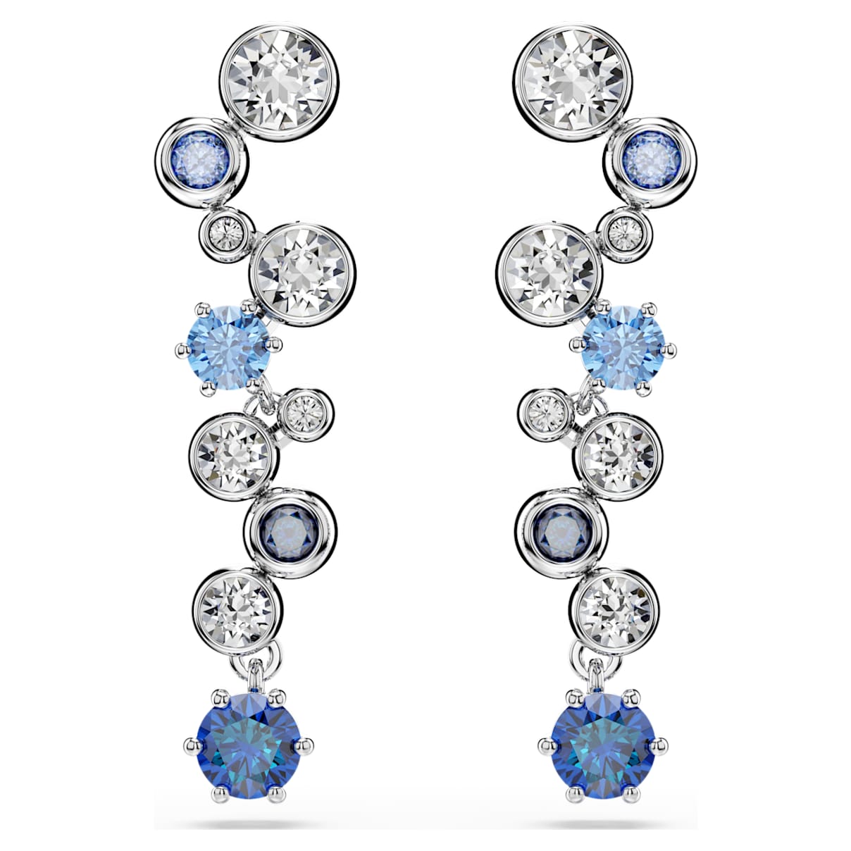 

Constella drop earrings, Mixed cuts, Blue, Rhodium plated