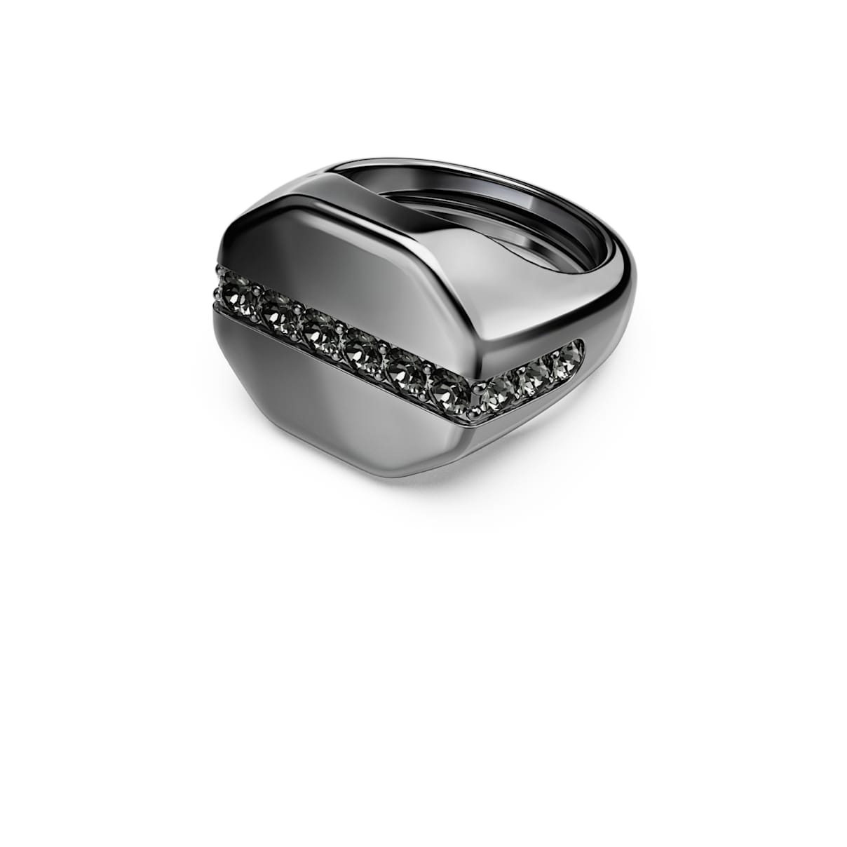 

Dextera Octagon Ring, Achteckform, Rundschliff, Schwarz, Rutheniert