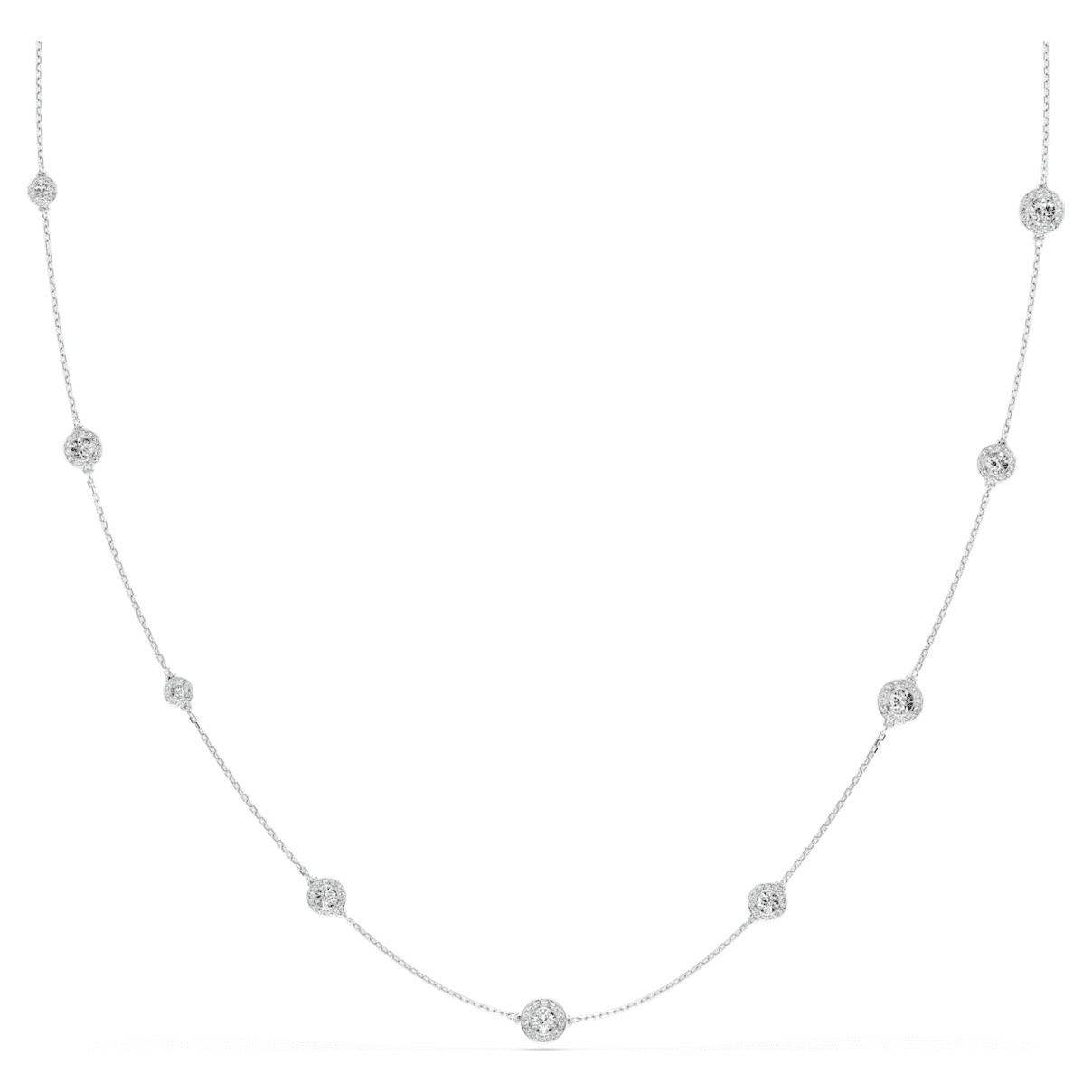 

Collana Una Angelic, Taglio Round, Bianca, Placcato rodio