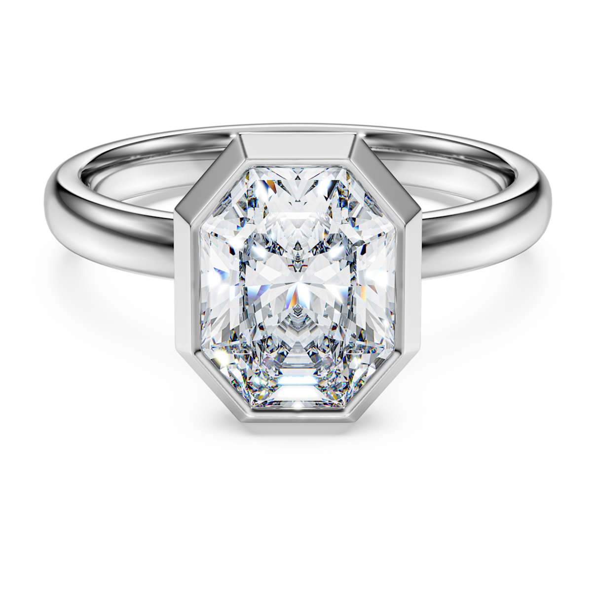 

Octagon bezel ring, Lab-grown diamonds 2.0 ct tw, Octagon shape, 14K white gold