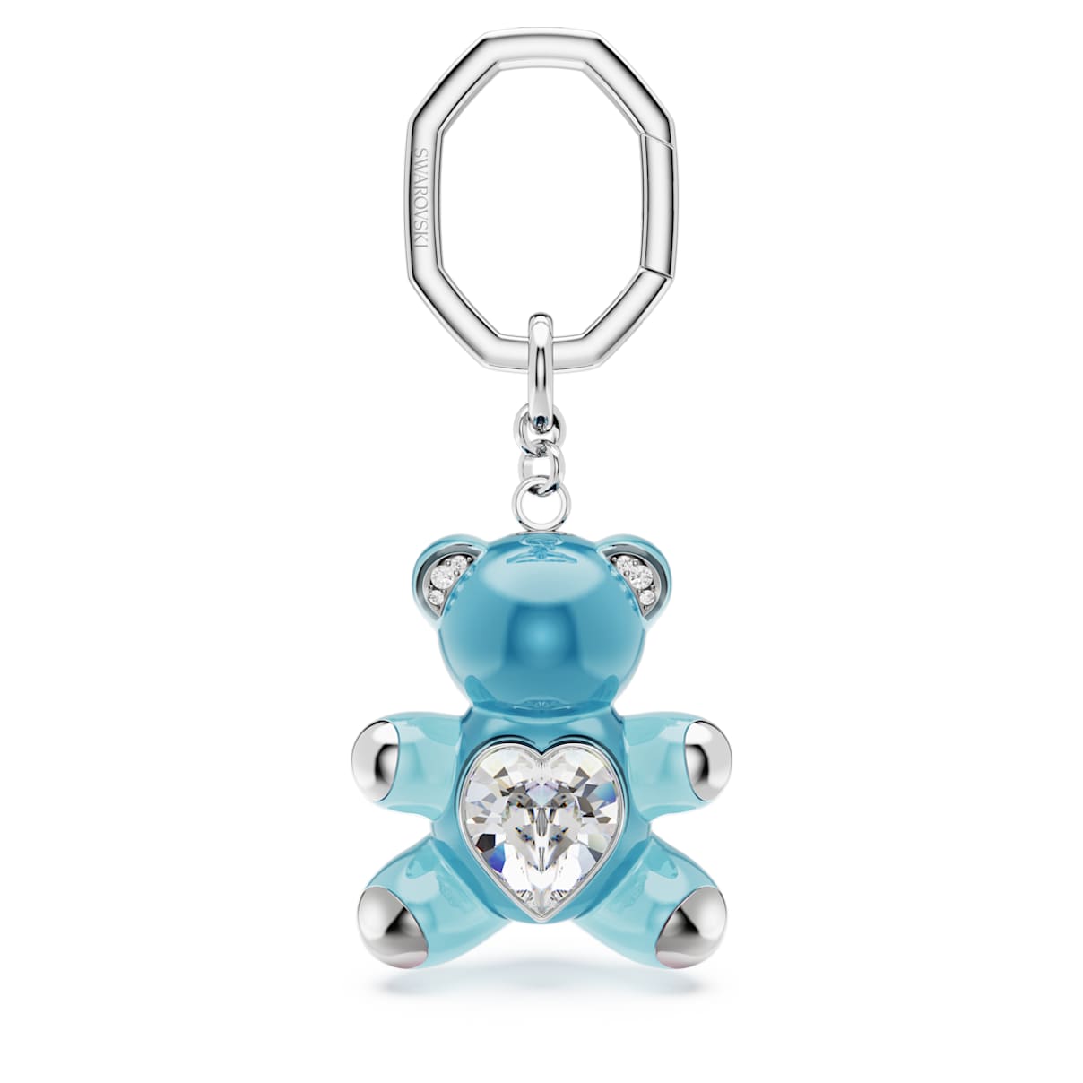 

Teddy key ring, Bear, Blue, Rhodium plated