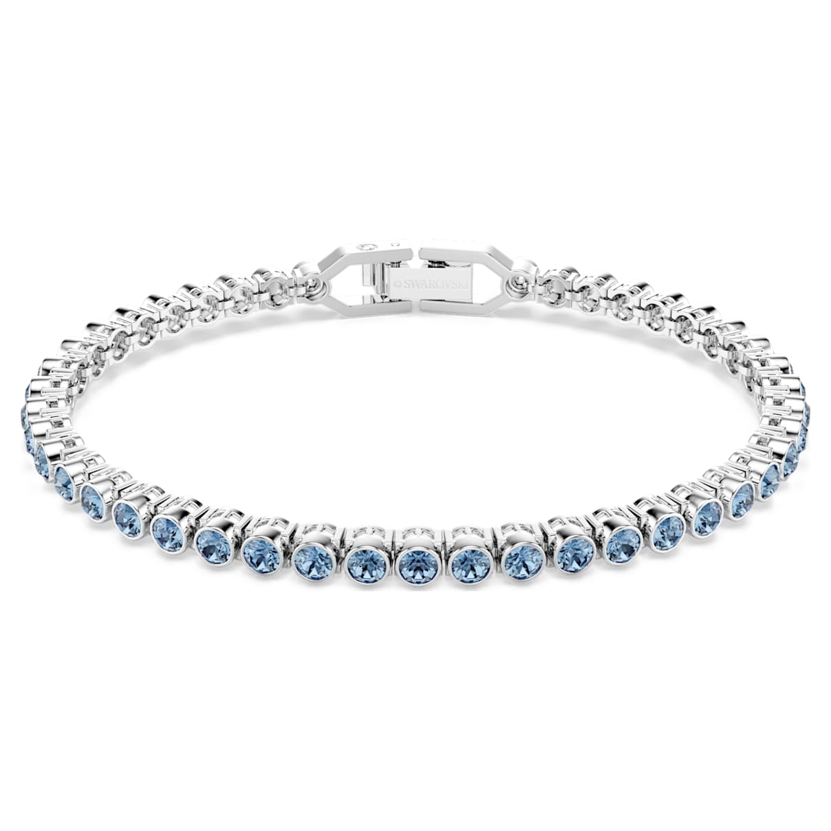 

Bracciale Tennis Imber Emily, Taglio Round, Blu, Placcato rodio