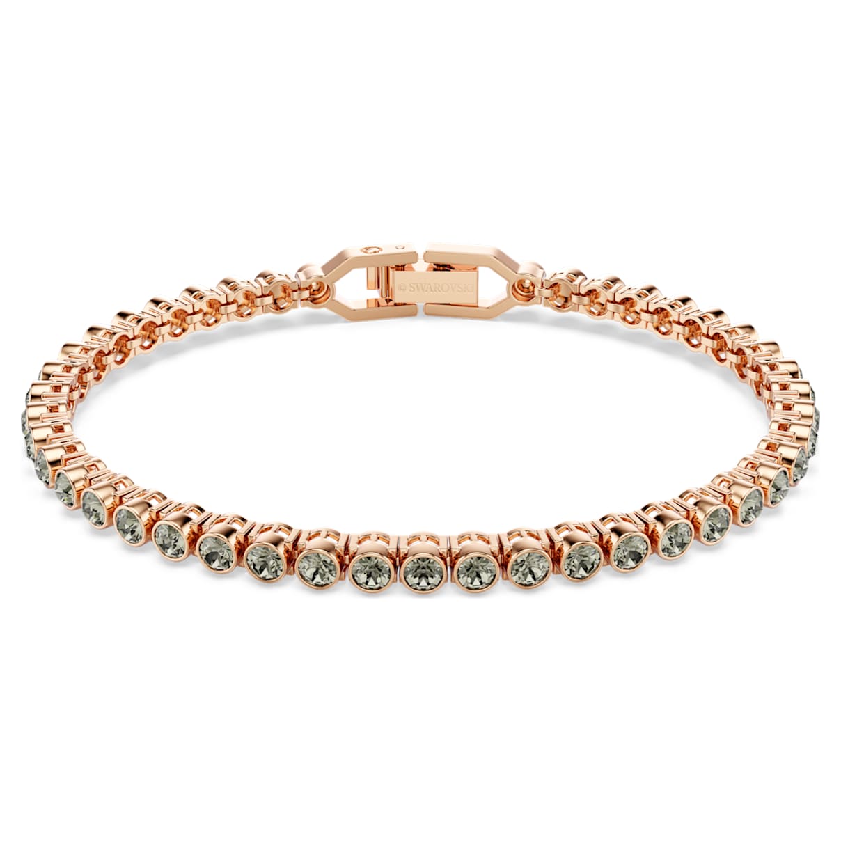 Bracciale Tennis Imber Emily, Taglio Round, Nero, Finitura oro rosa 18K OS