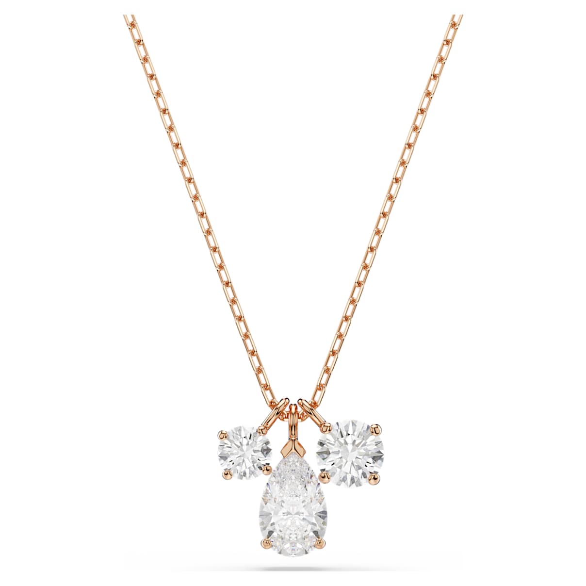 Pendente Mesmera, Taglio misto, Bianco, Finitura oro rosa 18K OS