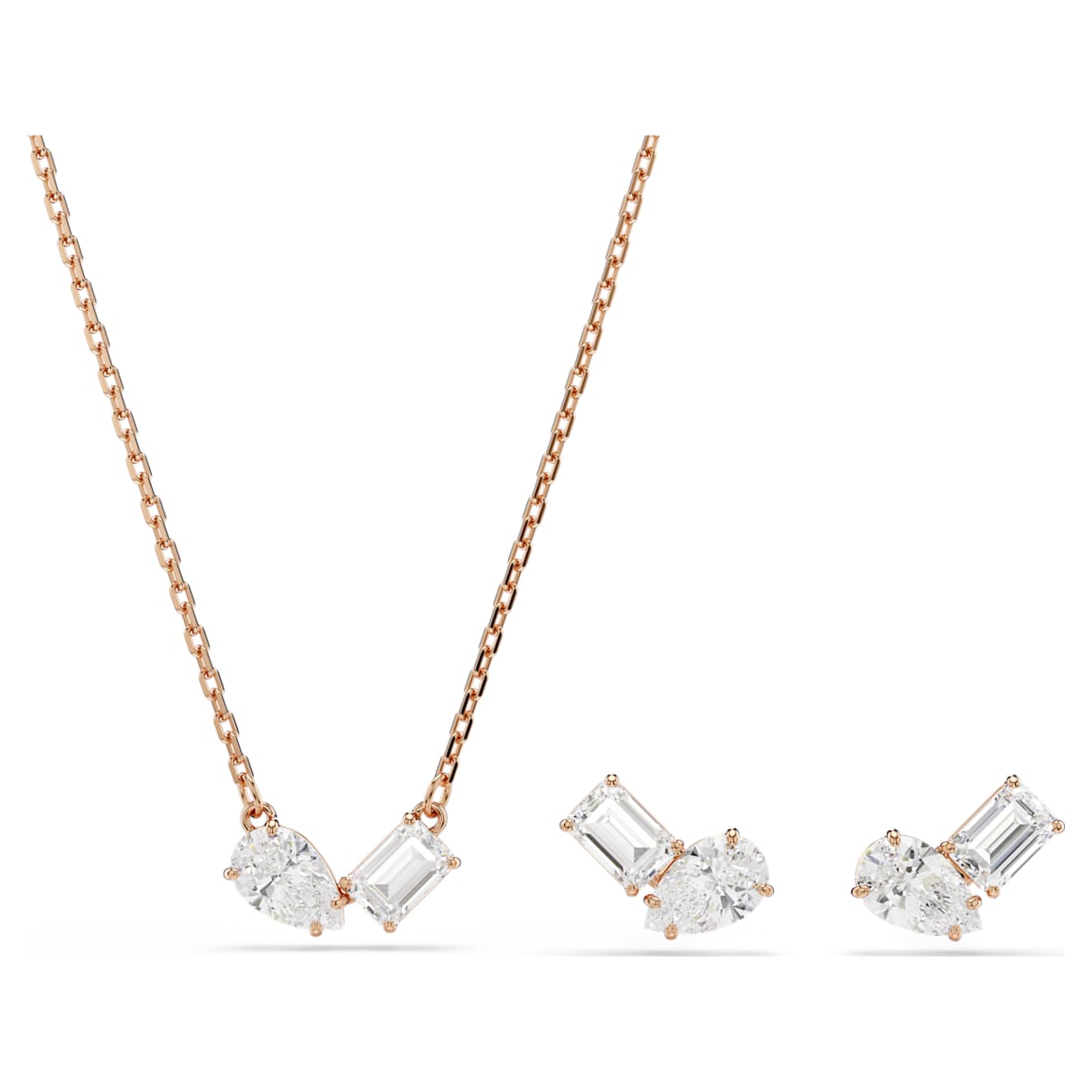 

Mesmera set, Pear cut, Octagon cut, White, Rose gold-tone plated