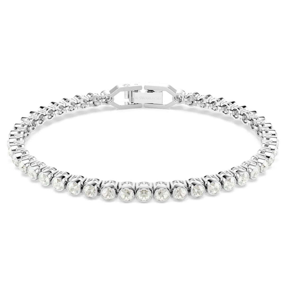 Imber Emily Tennis bracelet, Round cut, Gray, Rhodium plated