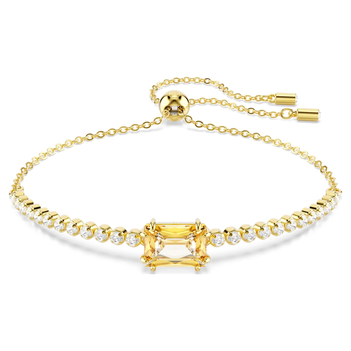 

Matrix Tennis bracelet, Mixed cuts, Caramel, Gold-tone plated