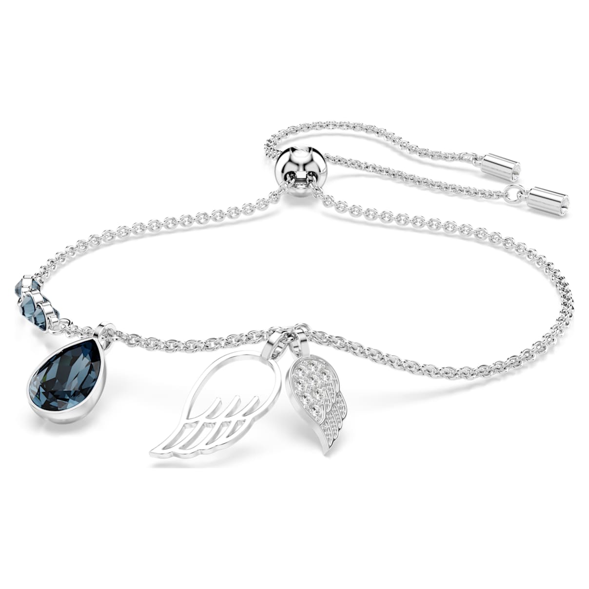 

Symbolica bracelet, Wings, Blue, Rhodium plated