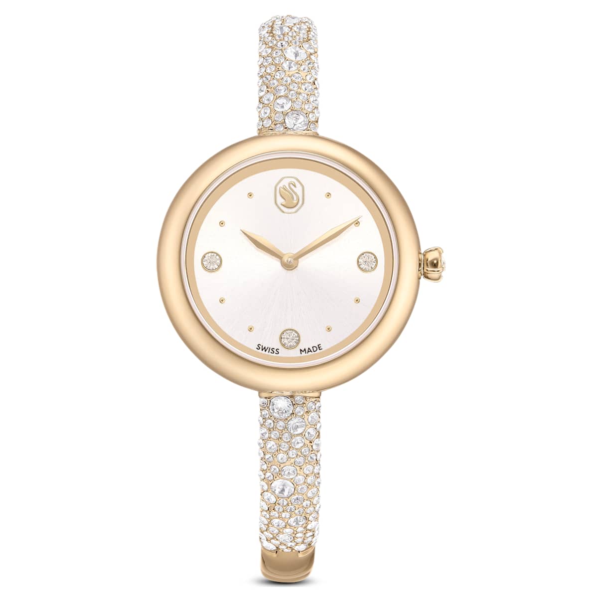 Swarovski Sublima Bangle Watch, Swiss Made, Metal Bracelet, Gold Tone, Champagne Gold-Tone Finish