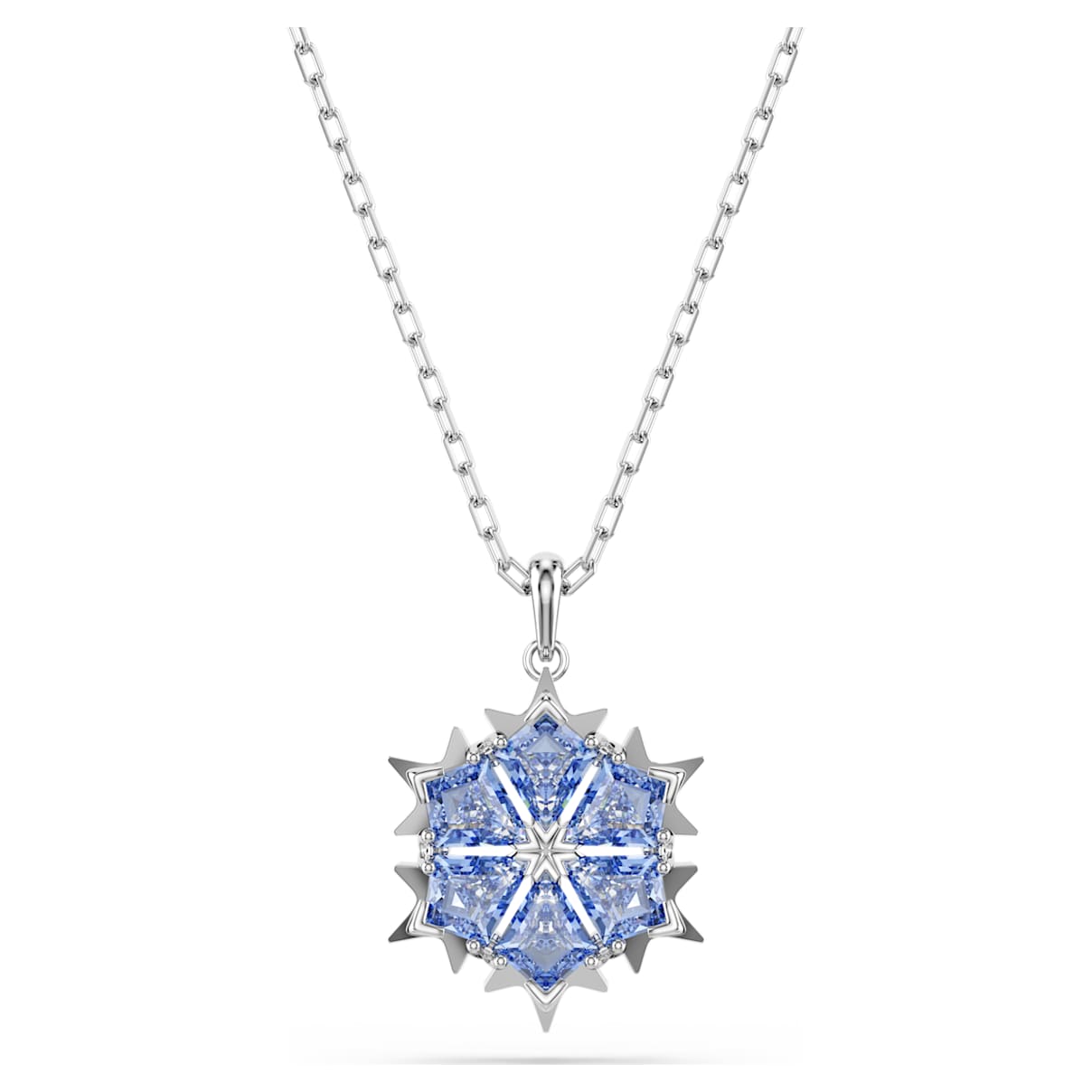 

Magic pendant, Snowflake, Blue, Rhodium plated