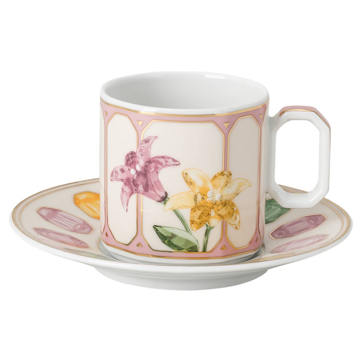 

Tasse à espresso avec soucoupe Idyllia, Porcelaine, Motif imprimé cristal, citron, Multicolore
