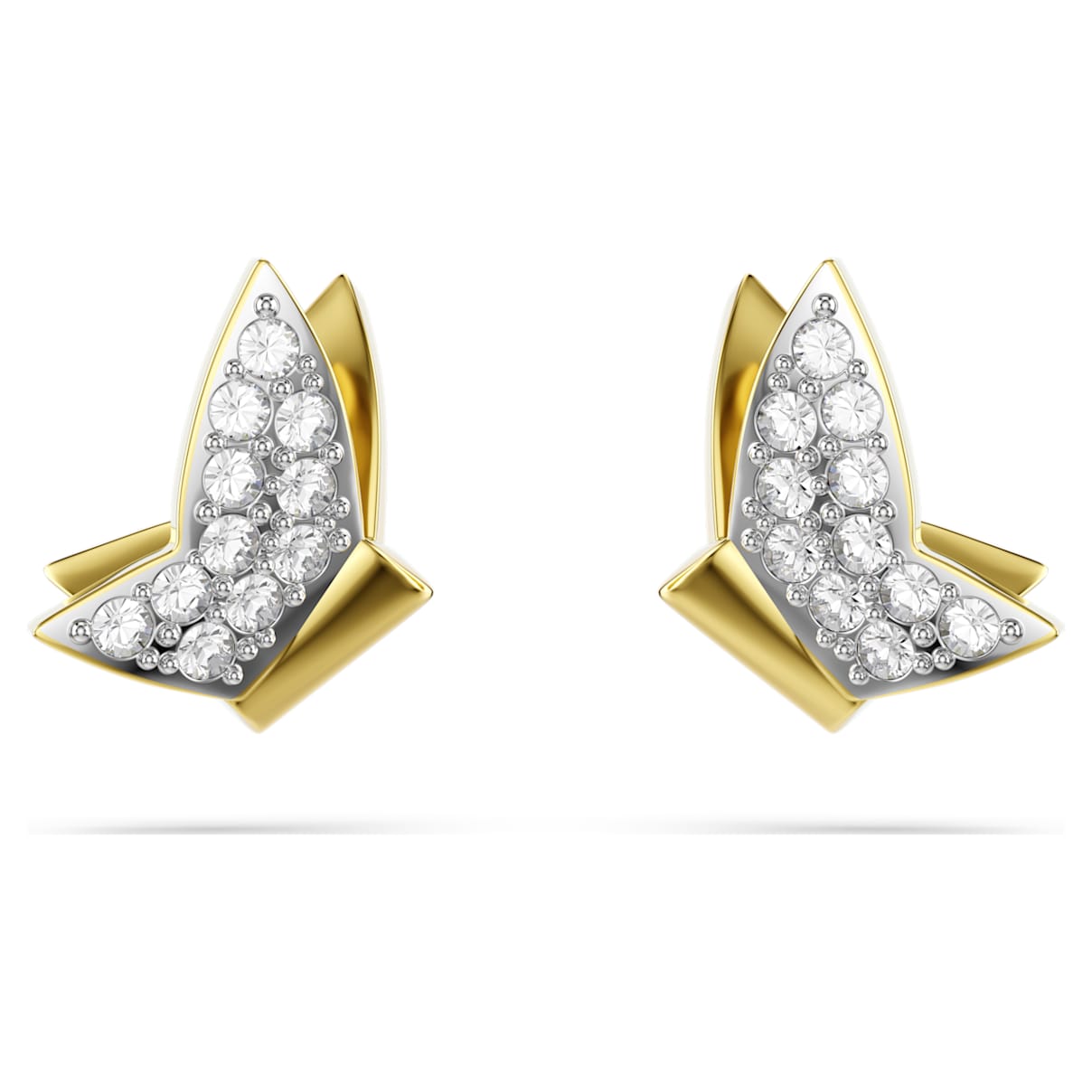 Swarovski Idyllia Lilia Stud Earrings Butterfly White 18K Gold Finish - Image 2