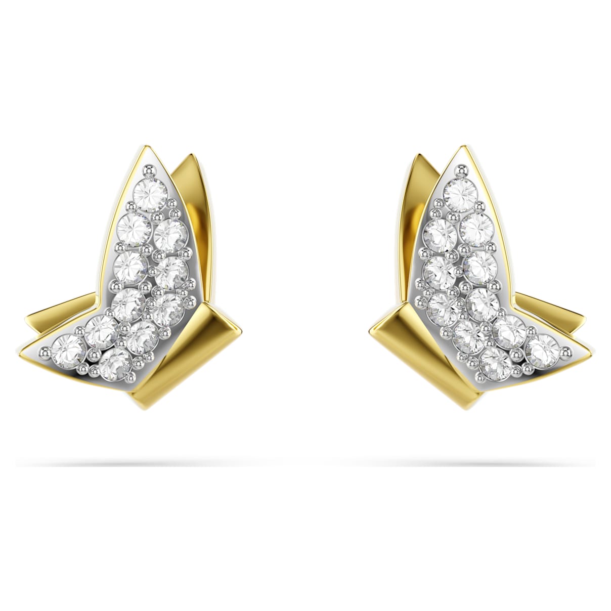 

Idyllia Lilia stud earrings, Butterfly, White, Gold-tone plated