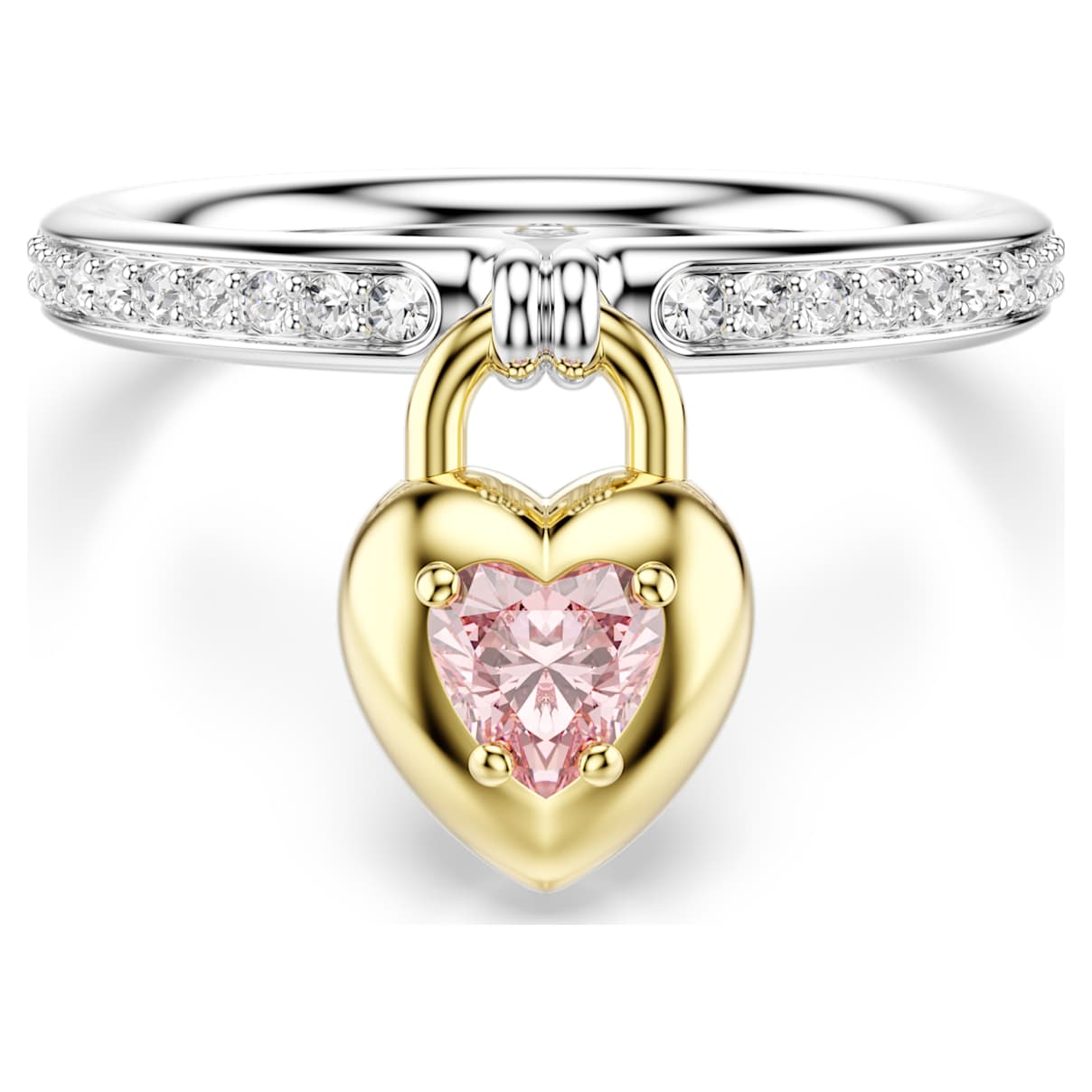 Anello con motivo Idyllia, Taglio misto, Cuore, Rosa, Mix di finiture 50