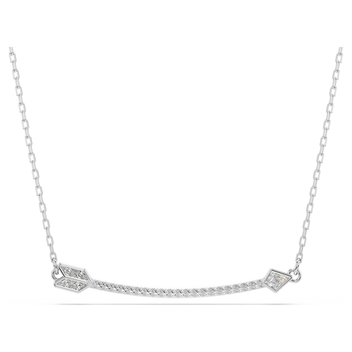 Swarovski Idyllia Pendant, Mixed Cuts, Arrow, White, Rhodium Plated