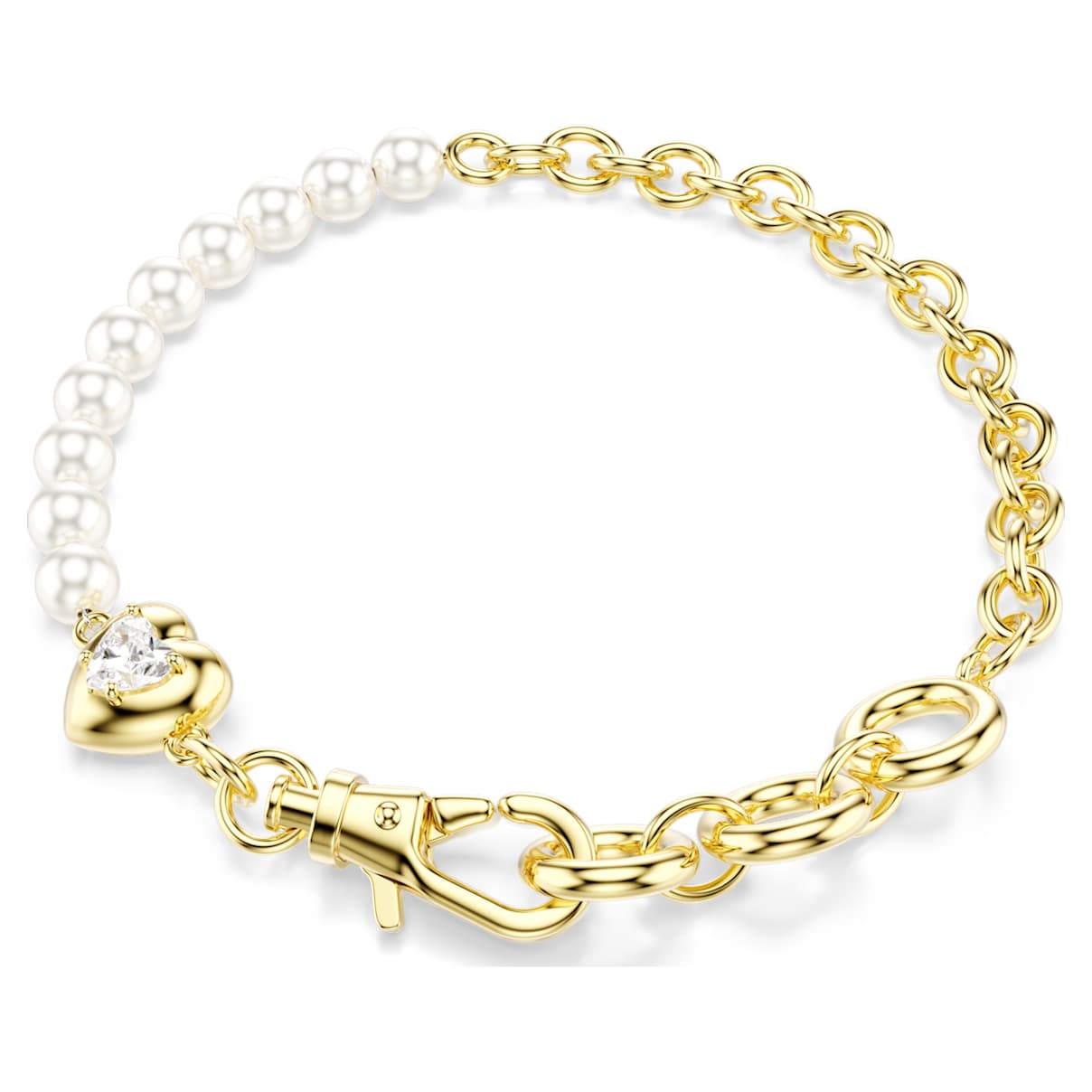 Idyllia Armband, Kristallperle, WeiÃŸ, 18K Goldbeschichtet Unisex OS