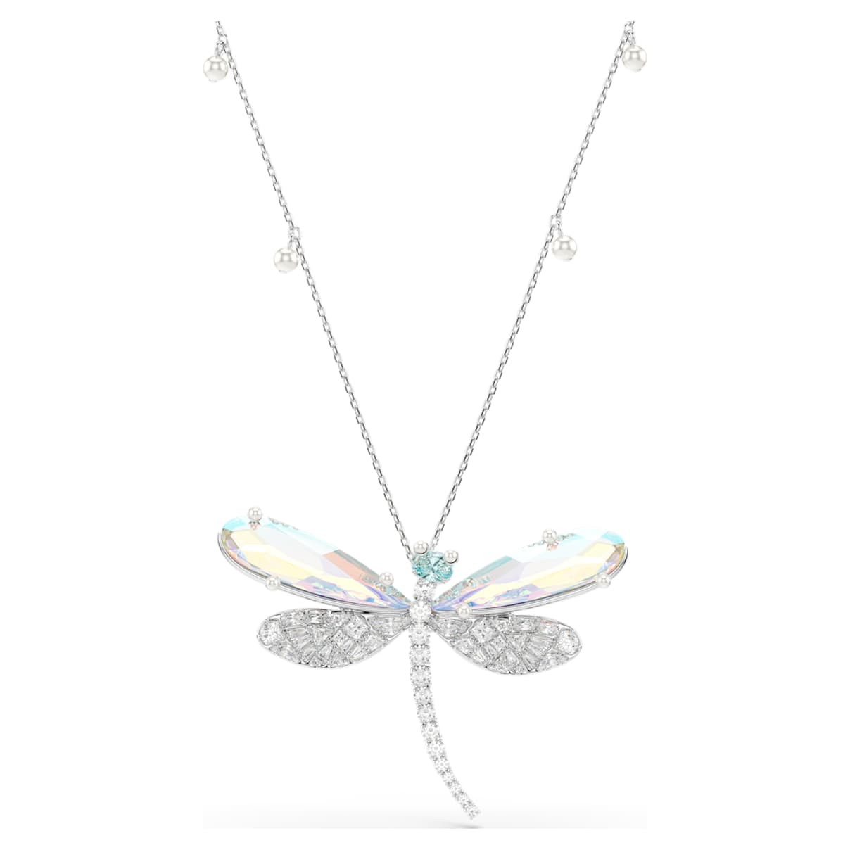 Pendente e spilla Ariana Grande x , Crystal Pearl, Taglio misto, Libellula, Bianchi, Placcato rodio OS