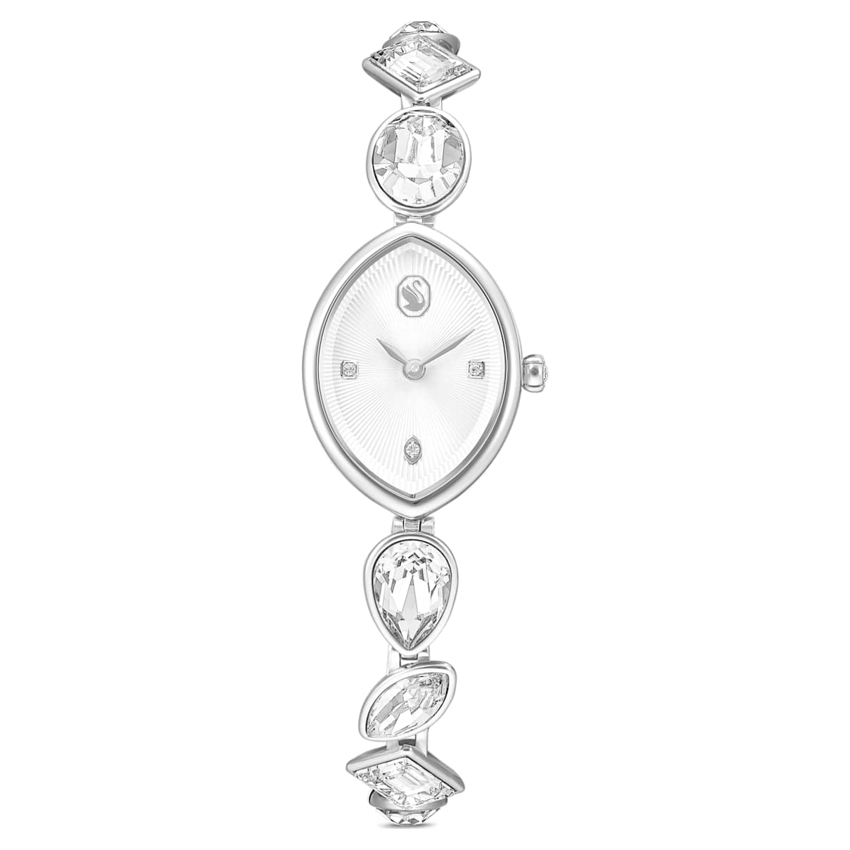 Orologio Gema, Bracciale in cristallo, Tono argentato, Acciaio inossidabile OS