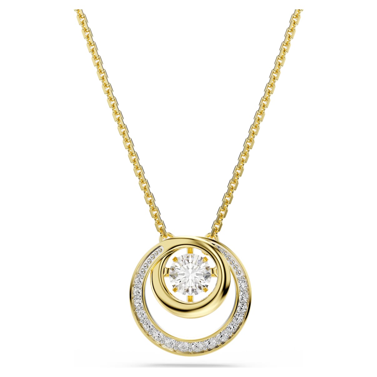 Pendente Hyperbola, Taglio Round, Bianco, Finitura oro 18K OS