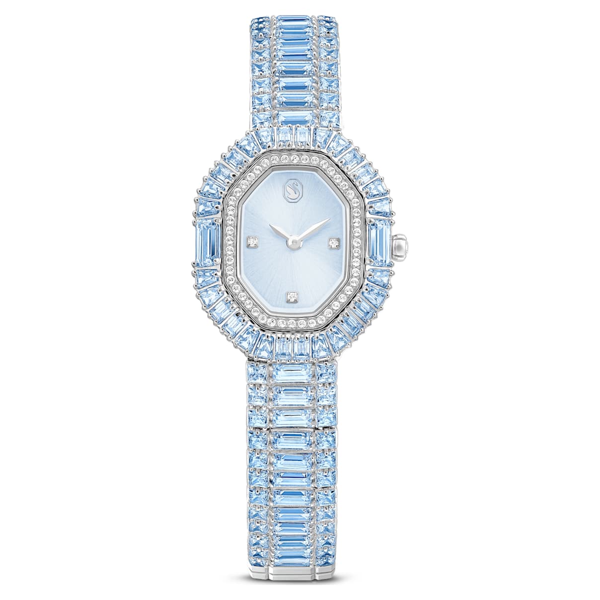 Orologio Matrix octagon, Taglio baguette, Bracciale di metallo, Blu, Acciaio inossidabile OS
