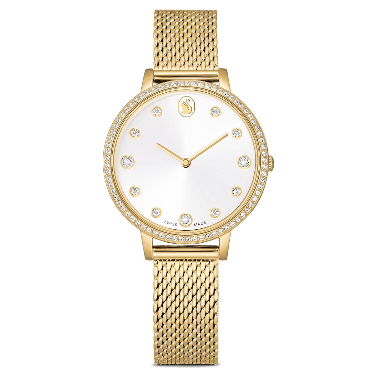 Clarica Uhr, Schweizer Produktion, Metallarmband, Goldfarben, Vergoldetes Finish Unisex OS