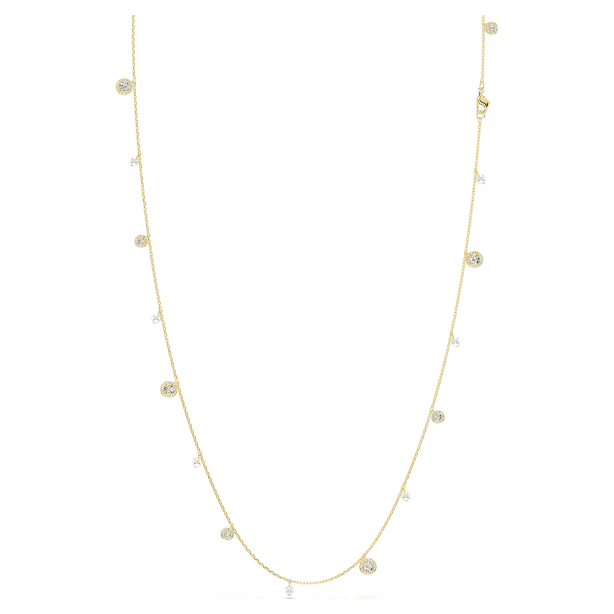 Collana Una Angelic, Crystal Pearl, Taglio Round, Bianca, Finitura oro 18K OS