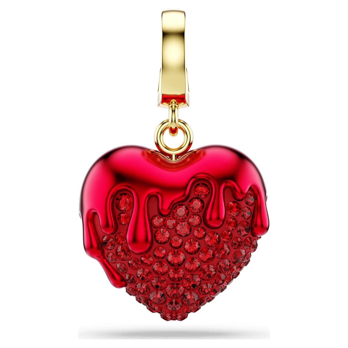 Charm Idyllia, Taglio Round, Cuore, Rosso, Finitura oro 18K OS
