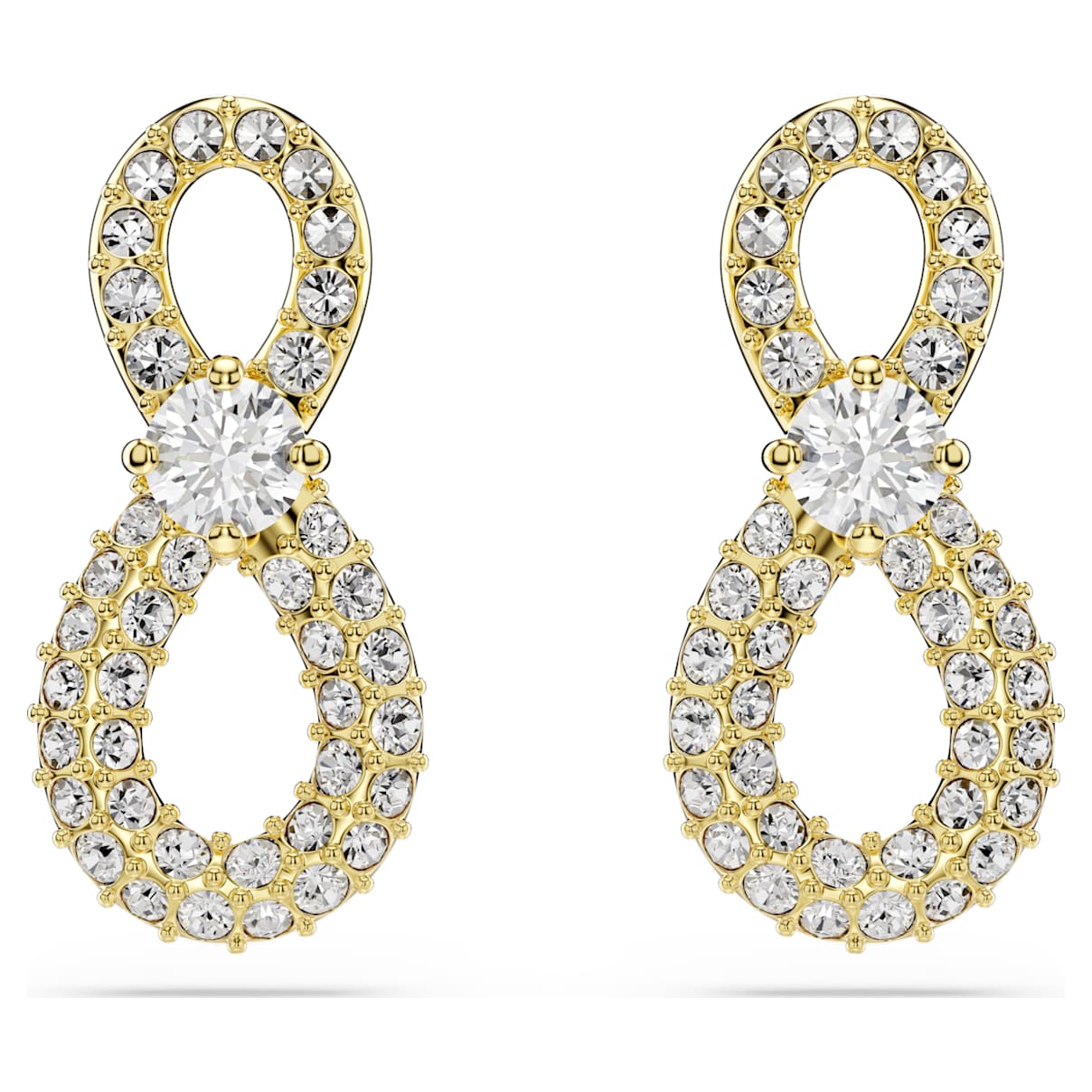 Hyperbola Ohrstecker, Rundschliff, PavÃ©, Unendlichkeit, WeiÃŸ, 18K Goldbeschichtet Unisex OS