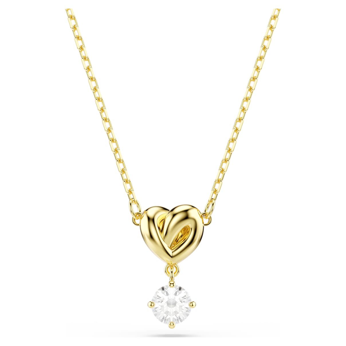 Lifelong Anhänger, Rundschliff, Herz, Weiß, 18K Goldbeschichtet Unisex OS