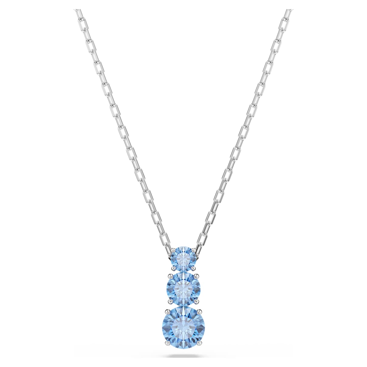 Pendente Stilla Attract, Taglio Round, Blu, Placcato rodio OS