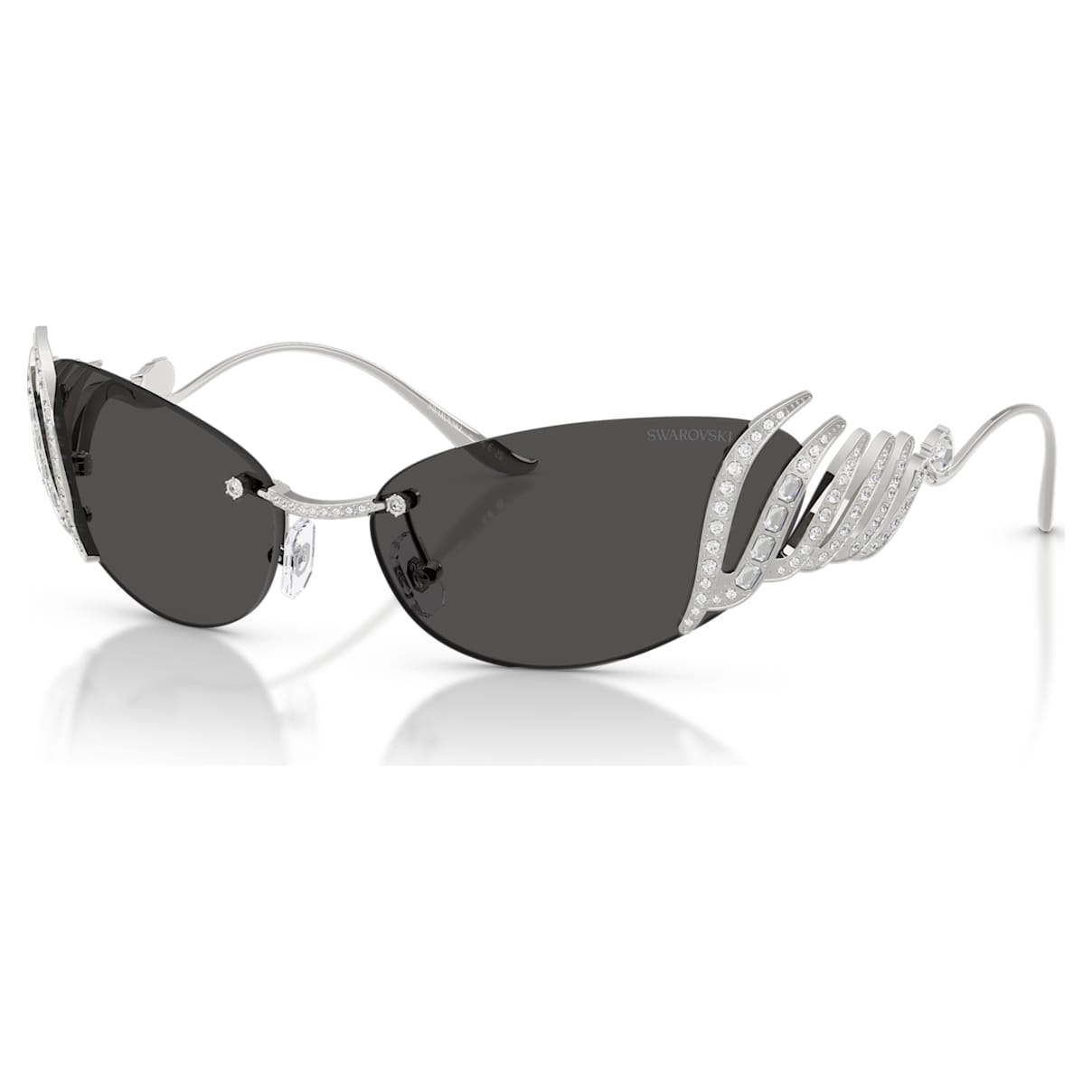 

Lunettes de soleil, Style Cat-eye, Cygne, Ton argenté