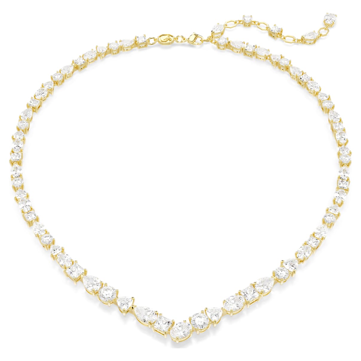 Swarovski Mesmera Necklace  Mixed Cuts  White  18K Gold Finish