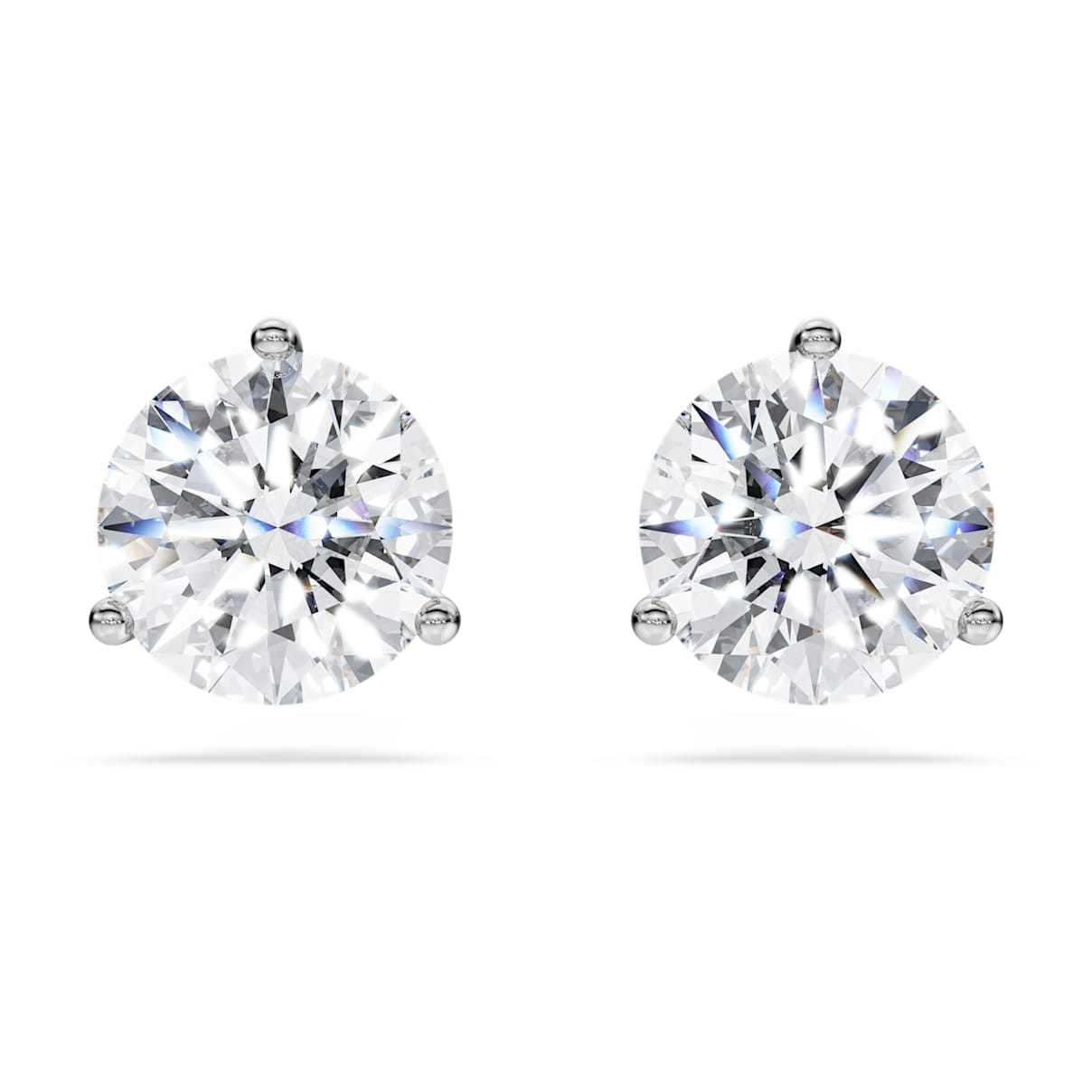 Eternity stud earrings, Lab-grown diamonds 2.0 ct tw, Round shape, 14K white gold