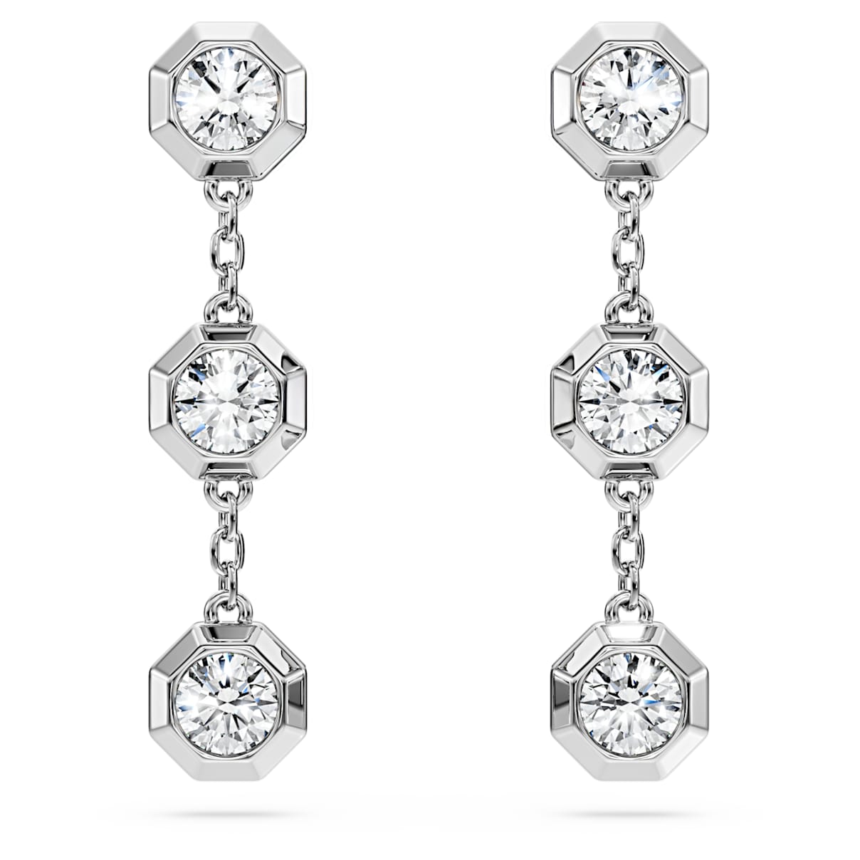 Octagon Drop-OhrhÃ¤nger, Im Labor gezÃ¼chtete Diamanten 0,6 ct tw, Runde Form, Sterlingsilber Unisex OS